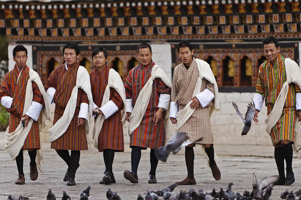 Gho - traditional dress for men in Bhutan