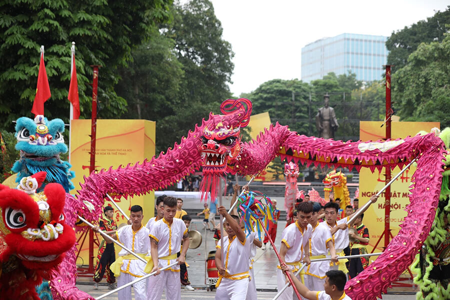 Chinese traditional Dragon dance in China